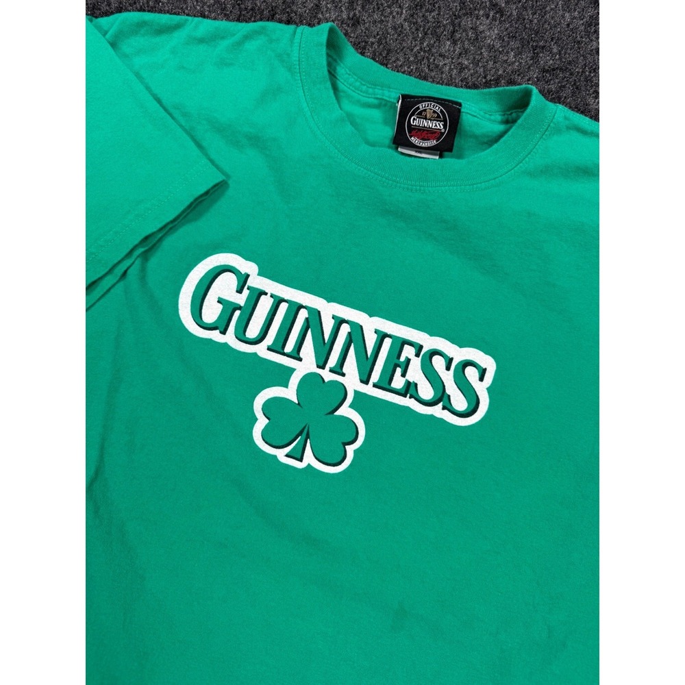 VTG Guinness Shamrock Graphic T Shirt Green St Patrick's Day Mens XXL Beer Tee